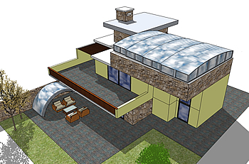 3D izris bazenske strehe